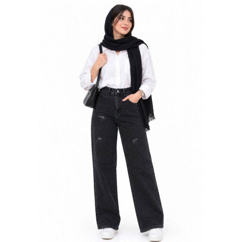 شلوار جین نیم‌بگ زنانه مدل 07