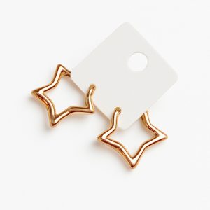 گوشواره حلقه ای زنانه ژوپینگ مدل ستاره کد C89