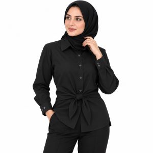 شومیز زنانه آستین بلند تترون مدل ساده