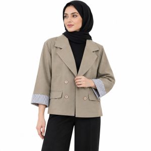 مانتو کتی زنانه کتان مدل آستین پاکتی