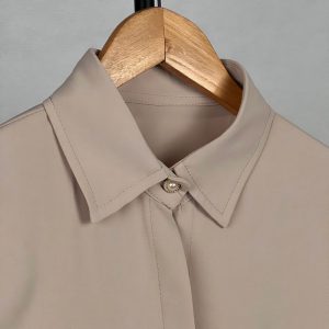 شومیز آستین بلند یقه برگردان زنانه مدل بیسیک کرپ کد AK1283