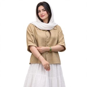 شومیز زنانه باکسی کوتاه مدل آیلا