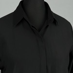 شومیز آستین بلند یقه برگردان زنانه مدل بیسیک کرپ کد AK1283