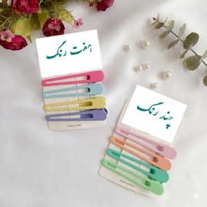 گیره مو زنانه مدل انبری بادامی کد ngr445 مجموعه 4 عددی