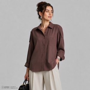 شومیز آستین بلند یقه برگردان زنانه السانا مدل الیسا کد 2591