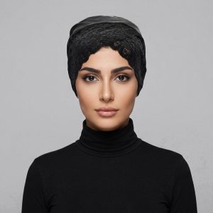 توربان زنانه ریون مدل حجاب گیپور ضربدری