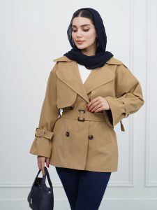 بارانی ژیله دار کتان کد 21886