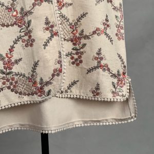 وست یقه هفت زنانه مدل کتان سوزندوزی هندی کد AK1614