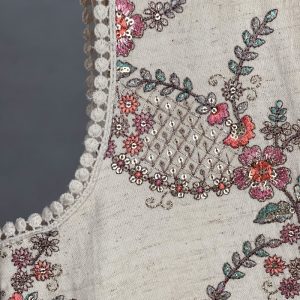 وست یقه هفت زنانه مدل کتان سوزندوزی هندی کد AK1614