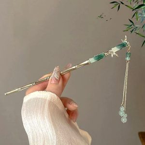 گیره مو زنانه مدل کانزاشی بامبو آویزدار کد brg K4317