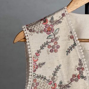 وست یقه هفت زنانه مدل کتان سوزندوزی هندی کد AK1614