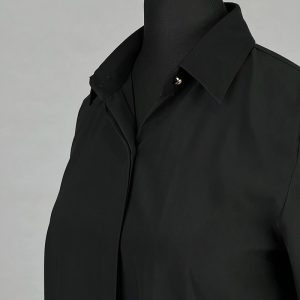 شومیز آستین بلند یقه برگردان زنانه مدل بیسیک کرپ کد AK1283