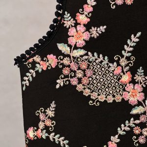 وست یقه هفت زنانه مدل کتان سوزندوزی هندی کد AK1614