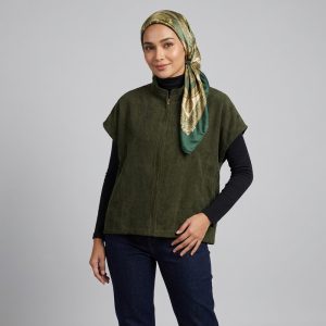 وست زنانه مدل مخمل کبریتی زیپ دار کد AK1679
