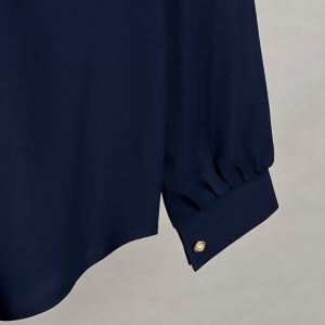 شومیز آستین بلند یقه برگردان زنانه مدل بیسیک کرپ کد AK1283