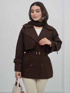 بارانی ژیله دار کتان کد 21886