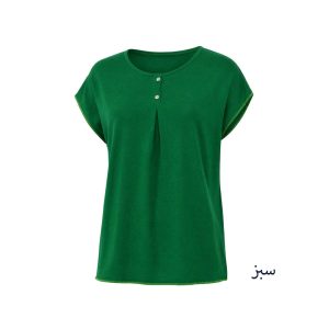 بلوز آستین تا روی شانه یقه گرد زنانه مدل آمیتیس