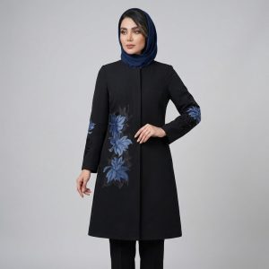 مانتو مجلسی روی زانو زنانه مدل برگ ها